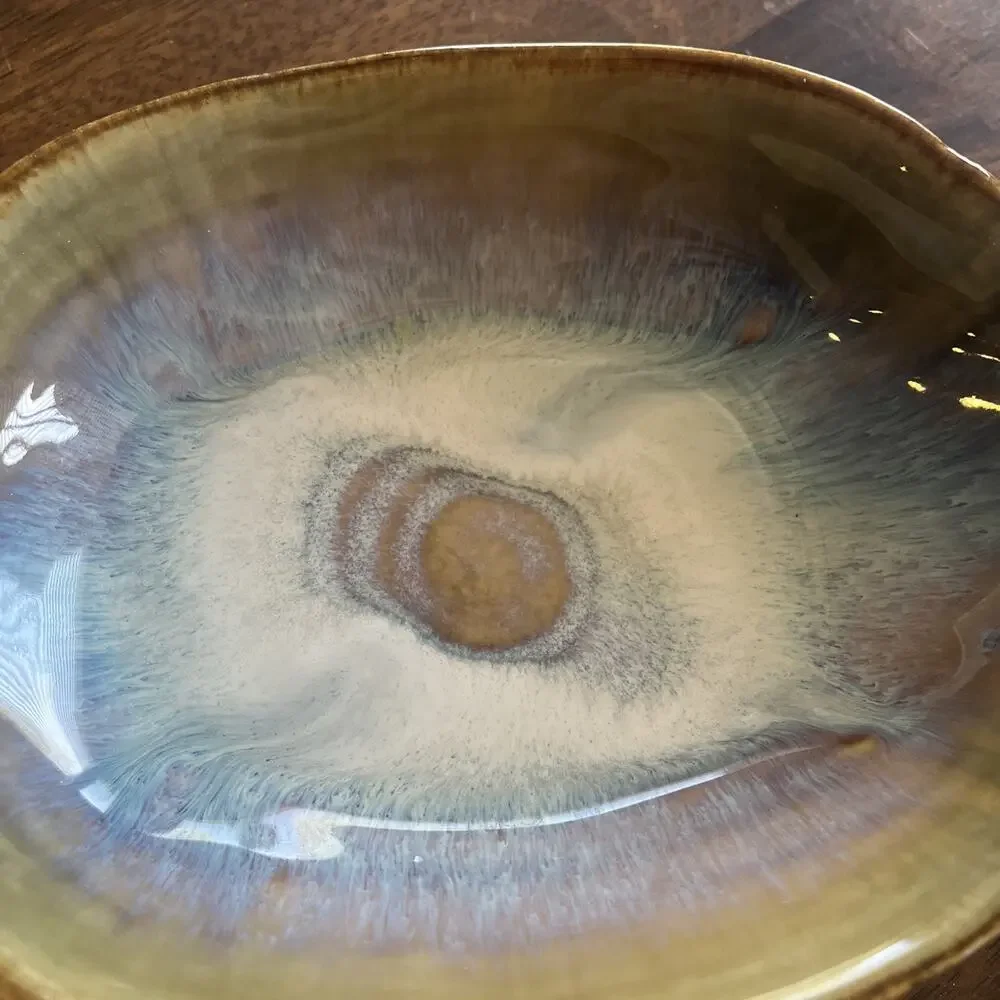 Vintage Bill Campbell Ceramic Leaf Baker Serving Dish - Signed Art Pottery